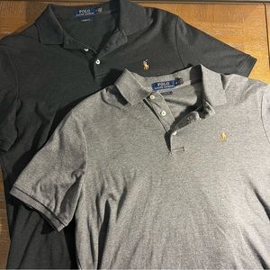 Set of 2 - Men’s Polo by Ralph Lauren Polo Shirts in Grey and Black - Size M